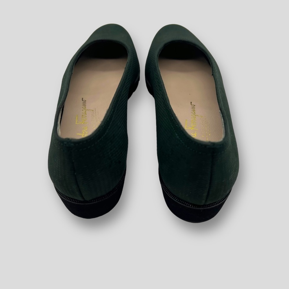 Salvatore Ferragamo Hunter Green Slip On Flats. - Picture 4 of 7
